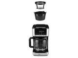 Cafetera de goteo - Ufesa Ariccia 14, 900 W, 1.8 l, 14 tazas, Negro y Plata