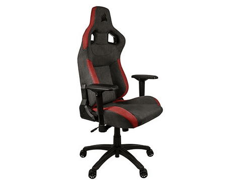 Silla gaming - Corsair T3 Rush, Reposacabezas 4D, Espalda inclinable, Hasta 120 kg, Almohadilla incluida, Rojo