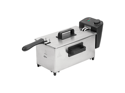 Freidora - Jata JEFR1678, 2000 W, 3L, Termostato Regulable, Sistema Cool Zone Antimezcla de Sabores, Acero inoxidable