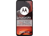 Móvil - Motorola Moto g15, Gris, 128 GB, 8 GB RAM, 6.72 LCD, MediaTek Helio G81, Full HD+, Cuero Vegano, 5200 mAh