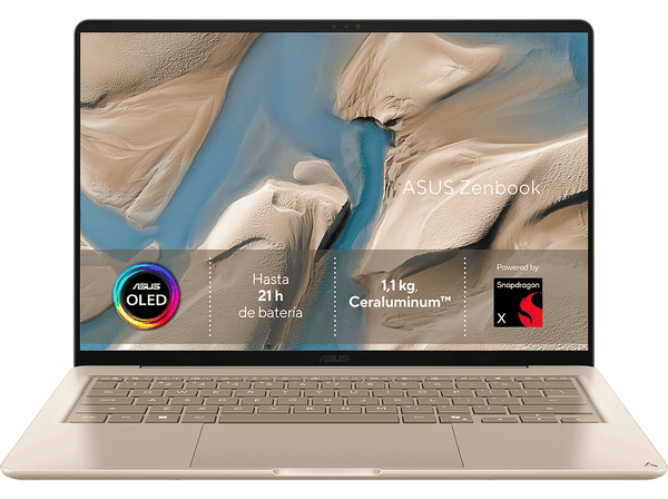 Portátil - ASUS Zenbook 14 OLED UX3480QA-U1155W Copilot+ PC, 14" WUXGA, Snapdragon® X1-26-100 45 TOPS, 16GB RAM, 256GB SSD, W11H, Sin cargador