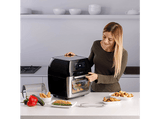 Freidora - Taurus AF1700DX, 1700 W, 12 l, 8 Programas, Puerta transparente, Circulación del aire 360º,  Negro