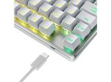 Teclado gaming - NEWSKILL Serike V2 TKL, USB tipo A, extraible, Teclas iluminadas, Con rueda de volumen, Blanco