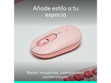 Ratón inalámbrico - Logitech Pop, 4000 ppp, Easy-Switch, Bluetooth, SmartWheel, Botones personalizables, Tecnología Silent Touch, PC-Mac, Rosa