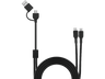 Cable USB a USB-C - Muvit for Change MCUSC0046, USB-A +Tipo C a doble Tipo C, 3A, Universal, Negro