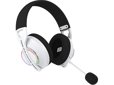 Auriculares gaming - Ardistel BLACKFIRE® BFX-W100 PRO, 3 modos de conexión: Bluetooth, Wireless Dongle 2.4G y Cable, Micrófono, Blanco