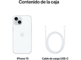Apple iPhone 15, Azul, 128 GB, 5G, 6.1 OLED Super Retina XDR, Chip A16 Bionic, iOS