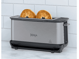 Tostadora - Ninja ST202EU, 2.400 W, 1 Ranura, 2 Rebanadas, 7 Niveles de Tostado, 3 en 1: Parrilla y Sandwichera, Acero Inoxidable