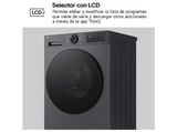 Lavadora carga frontal - LG F4X5009TBB, 9 kg, 1400 rpm, 12 programas, TurboWash 360º, Clase A-40%, Acero Grafito Mate