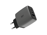 Cargador de pared - ISY IAC-7065-CC, 65W, Con Cable USB-C de 1.5m, Carga ultrarrápida, Plata oscura