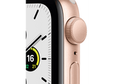Apple Watch SE, GPS , 40 mm, Caja de aluminio en oro, Correa deportiva en color blanco estrella