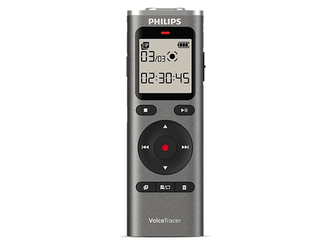 Grabadora de voz - Philips DVT1170, 8 GB, Micrófono de 360°, Pantalla LCD 1.34 