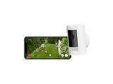 Cámara de vigilancia IP - Amazon Stick-Up Cam Battery, 1080p HD, Función de visión nocturna, Interior+Exterior, Inalámbrica, Blanco