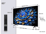 TV QLED 85 - TCL 85T69C, UHD 4K, Procesador AiPQ, Smart TV, DVB-T2, Negro