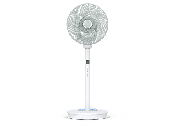Ventilador de pie - Rowenta QV5050, 20W, 18 dB (A), 1800 m3/h, 20 Velocidades, 3 Alturas, Temporizador, 30 horas de autonomía, 7 Aspas, Blanco