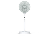 Ventilador de pie - Rowenta QV5050, 20W, 18 dB (A), 1800 m3/h, 20 Velocidades, 3 Alturas, Temporizador, 30 horas de autonomía, 7 Aspas, Blanco