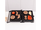 Grill - Taurus Bistro, 2600 W, Apertura de 180º, Termostato regulable, Bandeja recogegrasas, Revestimiento antiadherente libre de PFOA, Metálico