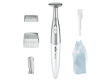 Rasuradora - Braun Silk-épil Rasuradora de bikini FG1100, 3 en 1: Rasura, recorta y perfila, 4 Accesorios, Blanco y plata