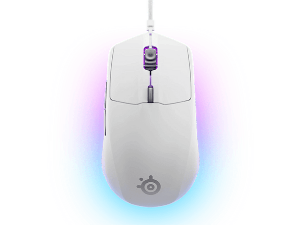 Ratón gaming - SteelSeries Rival 3 Gen 2, Por cable, Sensor óptico TrueMove Core, 8,5K PPP, 6 Teclas, Blanco