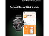 Smartwatch - Huawei Watch Ultimate, 140-210 mm, Modo campo de Golf, 14 días Autonomía, Titanio, Verde