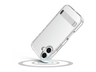 Funda móvil - CellularLine CLEAR STAND, Para iPhone 17, Esquinas reforzadas, Anti-amarilleo, Con soporte integrado, Antibacteriana, Transparente