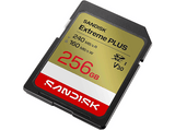 Tarjeta SD - SANDISK Extreme Plus, 256 GB, Vídeo 4k UHD, Hasta 240 MB/s lectura, U3, V30, C10, UHS-I, Oro