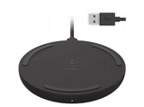 Cargador móvil inalámbrico - Belkin Wireless Charging Pad, Para móviles compatibles con carga Qi, Carga rápida, Negro