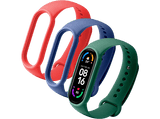Correa - CellularLine KITBAND1MISMART6, Kit 3 correas para Xiaomi Mi Smart Band 6 / Mi Smart Band 5, Silicona, Rojo/Verde/Azul