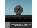Webcam - Logitech Brio 300, Full HD, Micrófono con reducción de ruido, USB-C, Corrección de luz, Windows, Mac, Obturador de privacidad, Negro