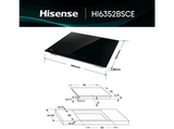 Placa inducción - Hisense HI6352BSCE , 3 zonas, Zonas Flex, XL 29 cm, 59 cm, Negro