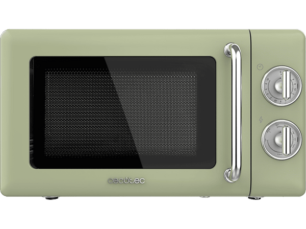 Microondas con grill - Cecotec ProClean 3110 Retro, 700 W, 6 niveles, Luz interior, 20 l,  Verde
