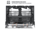Lavavajillas - LG DF375HWS, 14 servicios, 10 programas, 60 cm, LED táctil, Tercera bandeja, TrueSteam™, QuadWash™, Blanco