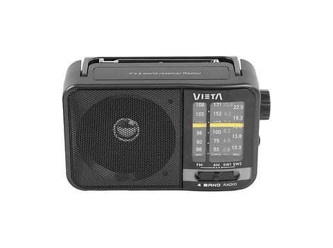 Radio despertador - Vieta VM-RF200BK, 5W, Altavoz Incorporado, AM, FM, SW1, SW2, Negro