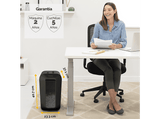 Destructora de papel - Fellowes LX65, Tecnología de Seguridad SafeSense, Negro