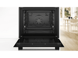 Horno a vapor - Bosch HQA514ES3, Multifunción, Asistente de limpieza por agua, 71l, 3D Hot air, HotAir Steam, 60 cm, Inox