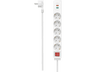 Regleta - Hama 00223186, 5x Enchufes, 1x USB-A, 1x USB-C, 18W, Interruptor, Blanco