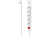 Regleta - Hama 00223186, 5x Enchufes, 1x USB-A, 1x USB-C, 18W, Interruptor, Blanco