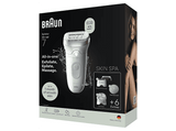Depiladora - Braun Silk·épil 7 7-081 SkinSpa, Tecnología MicroGrip, Luz SmartLight, Wet&Dry, Piel suave duradera, Todo en uno, Plata