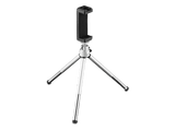 Mini trípode - Hama Fancy 2en1, Para Móviles y Cámaras, Plata