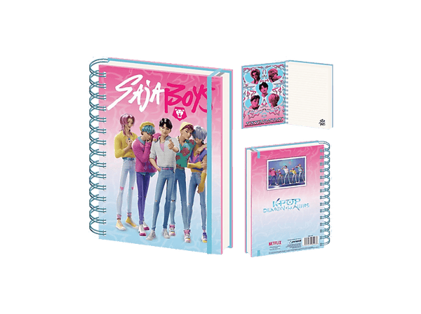 Libreta - Pyramid K-Pop Demon Hunters Saja Boys, Tamaño A5 (14,8 × 21 cm.), Tapa dura, 80hojas