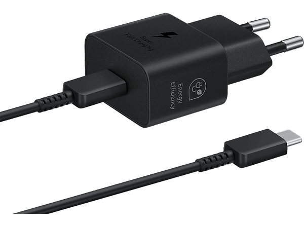 Cargador - Samsung EP-T2510XBEGEU, 25 W, Super Fast Charging, Con Cable, 1 m, Negro