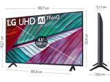 TV LED 43 - LG 43UR78003LK, UHD 4K, Inteligente α5 4K Gen6, Smart TV, DVB-T2 (H.265), Negro