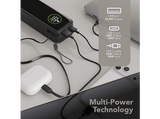 Powerbank - CellularLine Roller, 20000 mAh, Carga rápida, 65 W, 144 horas, USB-C, USAB-A, Negro