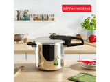 Olla express - Tefal Secure Trendy P2584402, 8 L, 2 programas de cocción, Acero Inoxidable, Verde