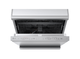 Lavavajillas - LG DF375HVS, 14 servicios, 10 programas, 60 cm, LED táctil, Tercera bandeja, TrueSteam™, QuadWash™, Inox antihuellas