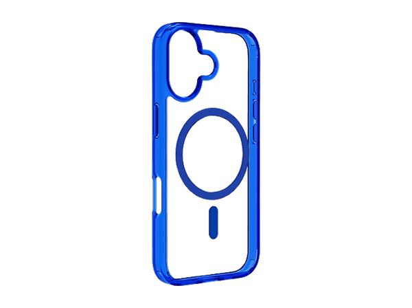 Funda móvil - CellularLine ICONIC MAG, Para iPhone 17, Ultrarresistente, MagSafe, Azul y Transparente