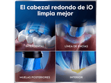 Cepillo eléctrico - Oral-B iO 6S, 5 modos, Seguimiento con app, Pantalla interactiva, Sensor de presión, 4 cabezales, Negro mate, Edición Navidad