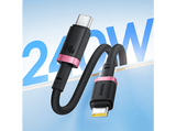 Cable USB - Baseus Dura, Tipo-C a Tipo-C, 100 cm, 240W, Carga rápida, Ultrarresitente, Negro y Rojo