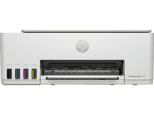 Impresora multifunción - HP Smart Tank 5107, Color, Con deposito de tinta recargable, WiFi, Hasta 3 años de impresión incluida, Blanco