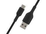 Cable USB - Belkin Cable trenzado USB-C a USB-A, 15 cm, 15 W, Compatibilidad Universal, Negro